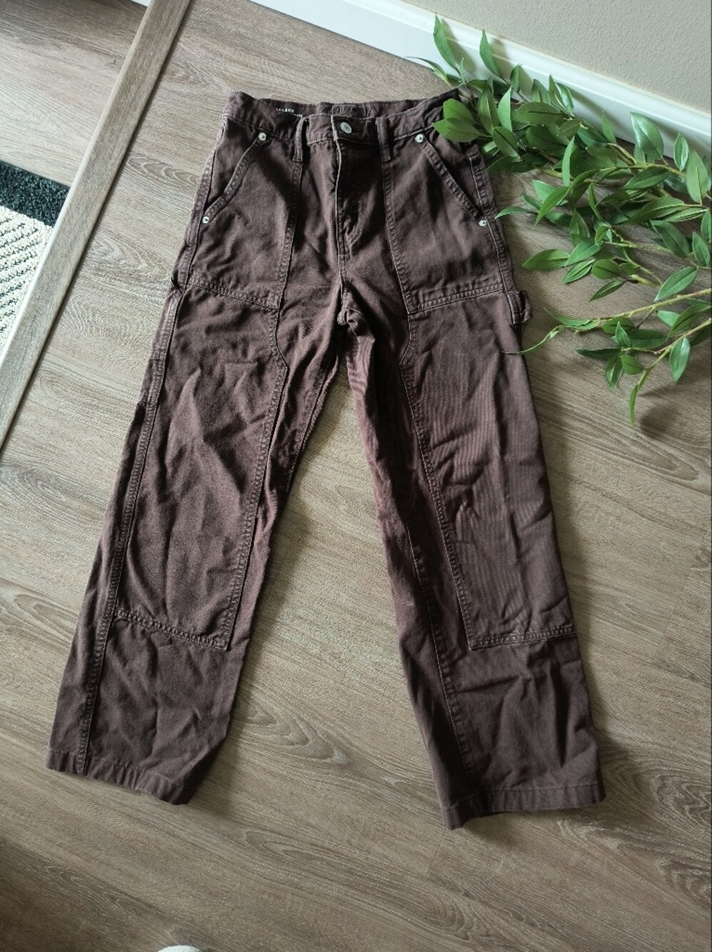 Arizona Jean Company Women's Highest Rise Carpenter Jeans Brown Size 0 Denim - Picture 2 of 7